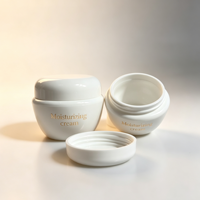 Pot cosmétique vide anti-fuite à double couche, design bulbeux, blanc, avec tampon doré, pour baume de soin, 5/10/20/30/50g