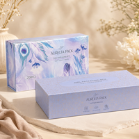 Boîte à ongles press-on haut de gamme de qualité supérieure avec doublure en éponge, emballage pliable en carton recyclable pour salon