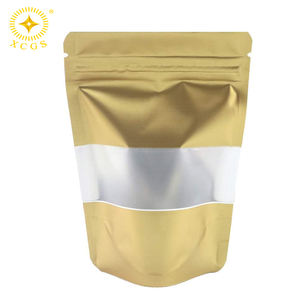 Tas Tahan Bau Ukuran Kustom 5.5X7.8 Inci Tas Mylar Mengkilat/Matt Emas Tas Berdiri Kemasan Sampel Tas Dapat Ditutup Kembali - Product Image 2