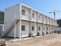 Maison conteneur préfabriquée en acier de 20 pieds, portable, minimaliste, contemporaine, carrée, à assemblage rapide, modulaire, avec panneaux sandwich, pour bar ou salle de sport