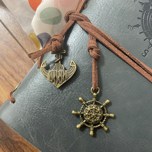 A5 notitieboek met op maat gemaakt retro lederen omslag, bedrukte losbladige pagina's, geschikt als zakelijk cadeau of dagboek. - Product Image 3