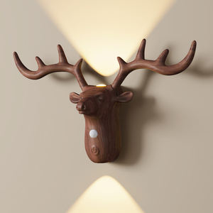 Nordic draadloze magnetische bewegingssensor rendier wandlamp USB oplaadbaar ELK nachtlampje trap slaapkamer nachtkastje LED wandlampen - Product Image 3