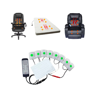 Body Massager Chair Parts 8 Motors <b>Heating</b> <b>Pads</b> with Manual Controller for Internal Use - Product Image 4