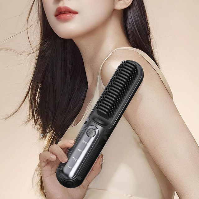 Hair Straightener Comb Wholesale Cordless Hair Electric Negative Ion Hair Straightener Brush