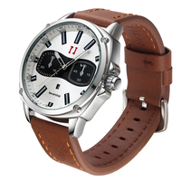 Montre de tableau de bord de voiture NS Never Stop N925 au design unique, style cadran de montre, quartz, cuir, pour hommes, affichage de la date, étanche 30M