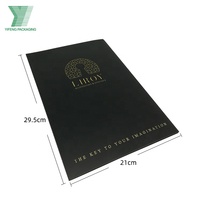 Carpeta de papel A4 con bolsillos, carpeta de presentación de laminación con impresión de lámina dorada personalizada, logo impreso mate