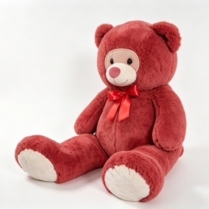 Customized Wine Red <b>Plush</b> Backpack with Red Bow <b>Large</b> Size (51-99cm) PP Cotton Filled Party Use - Product Image 6