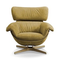 Fauteuil pivotant minimaliste de style italien pour une personne avec structure en bois massif pour salon et balcon