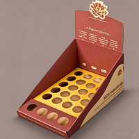 Caja de Exhibición para Pendientes, Plegable, Portátil, de Cartón Corrugado, con Forro de Esponja, Materiales Reciclados, para Joyerías