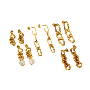 Pendientes Largos de Acero Inoxidable con Baño de Oro de 18K de Alta Calidad para Mujer, Joyería de Moda con Cadena y Borlas - Product Image 1