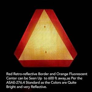 ANT5PPE SMV Hoja de aluminio reflectante Placa de marcado trasero de grado de diamante <span class=keywords><strong>Señal</strong></span> triangular <span class=keywords><strong>para</strong></span> uso en exteriores <span class=keywords><strong>Señal</strong></span> de vehículo de movimiento lento - Product Image 5