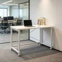 Table pliante multifonctionnelle, bureau d'ordinateur mobile, surface en panneau MDF, pour la maison, l'étude, la salle à manger, l'utilisation en appartement locatif