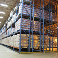Système de rayonnage modulaire détachable à double profondeur pour entrepôt industriel, optimisation de l'espace, stockage empilé de marchandises sur palettes