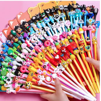 Дешевые забавные офисные пластиковые шариковые ручки 0,5 мм черная карбоновая ручка рекламный подарок для студентов милые Мультяшные шариковые ручки с милыми животными