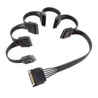 Câble Répartiteur d'Alimentation SATA 15 Broches Mâle vers 5 Connecteurs Femelle SATA – Câble d'Extension Haute Qualité pour SSD, Assemblages PC et Mises à Niveau de Serveurs