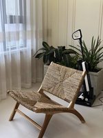 Fauteuil lounge en rotin Wabi-sabi, fauteuil de détente en bois massif, fauteuil inclinable vintage design pour hôtel boutique et décoration intérieure