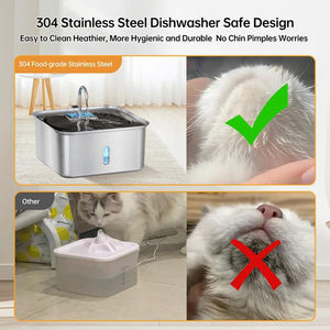 Cat Water Fountain <span class=keywords><strong>Stainless</strong></span> <span class=keywords><strong>Steel</strong></span> 7L/236oz Super Quiet Smart Pet <span class=keywords><strong>Dog</strong></span> <span class=keywords><strong>Bowl</strong></span> Dispenser com nível de água Janela LED Indicador - Product Image 4