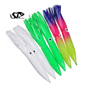 SUPERIORFISHING bola lampu cumi-cumi, umpan memancing cumi-cumi lembut 9 "23cm air asin, umpan pancing gurita, umpan pancing Trolling LS201