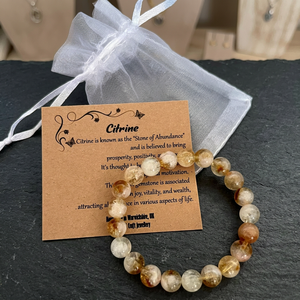 Citrine Stretch <b>Bracelet</b> Handmade 8mm Gemstone Jewelry Gift Bag Positive Energy <b>Healing</b> Prosperity Natural Citrine <b>Bracelet</b> - Product Image 3