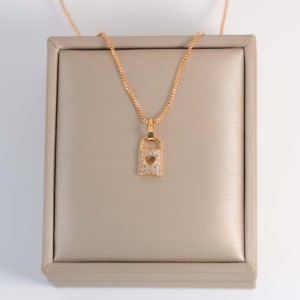 Collana con Ciondolo in Zirconia Cubica di Lusso, Placcata in <span class=keywords><strong>Oro</strong></span> 18K, Charm in CZ, <span class=keywords><strong>Girocollo</strong></span> per Matrimoni e Feste, Gioielli per Donne, Set di Gioielleria - Product Image 4