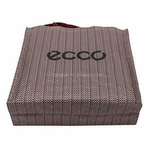 Sac tissé en PP avec poignée brodée et logo écologique Sac à provisions de luxe personnalisé pour magasin de chaussures Magasin de vêtements - Product Image 3