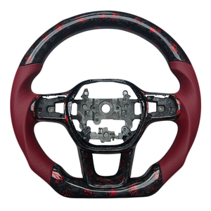 Quality Wholesale Perforated Leather Carbon Fiber Red Stitching <b>Wheel</b> for Honda Accord 8 Gen Crosstour Car Steering <b>Wheel</b> - Product Image 1
