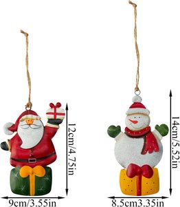 Xmas Personalized Hanging Metal Christmas <b>Tree</b> <b>Ornaments</b> Snowman Santa Claus Angel Hand Painted Christmas <b>Ornaments</b> - Product Image 2