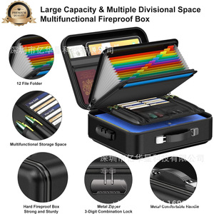 Office Organizer EVA <b>Document</b> Box 20-35L Water Resistant <b>File</b> Storage Case Black Rectangle Modern Style - Product Image 2