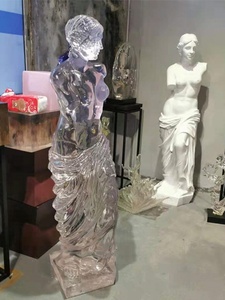 Sculpture de Vénus en résine cristalline, grande statue décorative sur pied, ornement d'intérieur et d'extérieur, statue transparente de figure féminine - Product Image 1