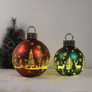 उच्च गुणवत्ता 15 सेमी व्यास 5.90 "लक्जरी क्रिसमस थीम ग्लास बॉल ठोस लाल घर सजावट प्रकाश कारखाने - Product Image 6