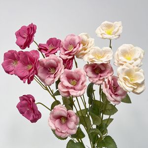 Flores Artificiales de Gardenia, Rama Individual de 6 Cabezas, Alta Simulación, Plástico y Seda, Decoración para Bodas y Hogar - Product Image 1