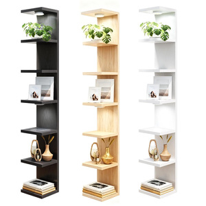 Estantería Vertical de Diseño Moderno Integrada en el Piso, Ahorra Espacio, Librería de Madera que se Apoya en la Pared, Estantería <span class=keywords><strong>Invisible</strong></span> para <span class=keywords><strong>Libros</strong></span> - Product Image 1
