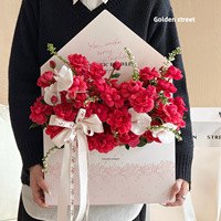 Kotak Bunga Amplop Surat Cinta Ukuran Besar Romantis Kertas Khusus Pita Bunga Kemasan Buket Hari Valentine Kotak DIY