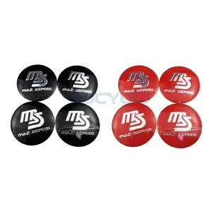 4pcs 56 มม.ล้อรถสติกเกอร์ศูนย์รูปลอกสัญลักษณ์ MS โลโก้ความเร็วสําหรับ Mazda 2 Mazda 3 5 6 Axela Atenza RX8 MX3 MX5 Cx-7 Cx-9 Cx5