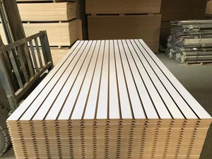 Ván Ép Gỗ <span class=keywords><strong>Mdf</strong></span> Tấm Slat Wall Tấm Slat Tường Có Rãnh Melamine Rãnh <span class=keywords><strong>MDF</strong></span> 15Mm 16Mm 18Mm Đã Chèn Kim Loại - Product Image 2