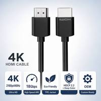 Câble HDMI 4K 18 Gbps ARC HDCP 2.2 TPE Écologique Haute Vitesse pour TV Moniteur Projecteur OEM