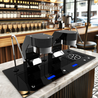 Machine à café de bureau commerciale multifonctionnelle 3 en 1 à double groupe Machine à expresso sous le comptoir