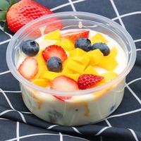 Boîte d'emballage ronde pour dessert au taro, compatible micro-ondes, avec couvercle, pour salade de fruits et gelée, récipient alimentaire