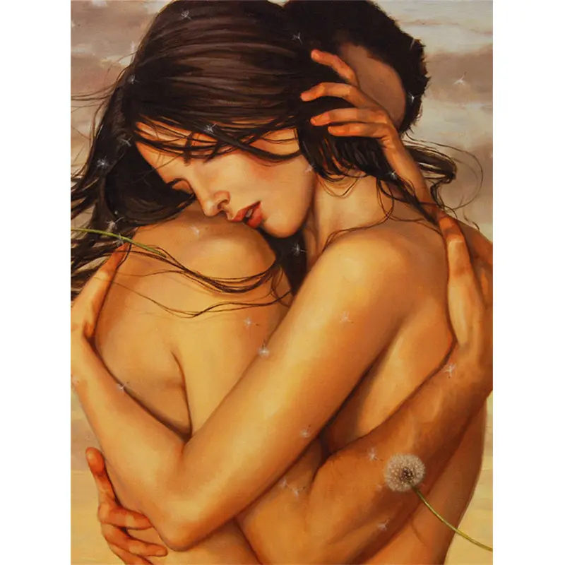 HUACAN חדש מגמת יהלומי עירום ציור דיוקן גבר ואישה סקסית זוג פסיפס סלון דקור פופ אמנות מרגיע סגנון
