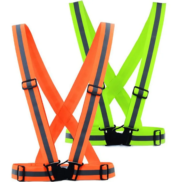 High Visibility Reflective Safety Vest Suspenders Adjustable Belt Outdoor Running Reflective Safety Vest Straps