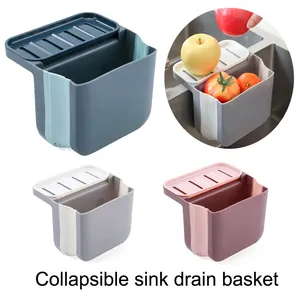 Kitchen <b>Sink</b> Drain <b>Basket</b> Rack Retractable Suction Cup Hanging Storage Wet/Dry Trash Organizer Eco-Friendly Foldable Plastic - Product Image 6