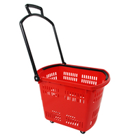 Chariot de courses écologique OFL à pousser, panier de 80 L en plastique avec roues, personnalisable OEM, poignées multicolores