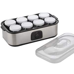 Preparación de yogur griego portátil de acero inoxidable de grado alimenticio Control mecánico 8 frascos de vidrio 1.6L Fabricantes de yogur eléctrico - Product Image 4