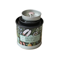 Boîte à thé ronde à double couvercle personnalisable de 30ml en fer blanc pour bougies de feux d'artifice de thé-Souvenir imprimé sans couture
