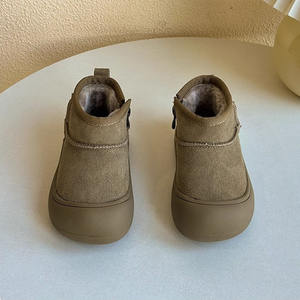 أحذية ثلج للأطفال، أحذية قصيرة للأولاد بسحاب جانبي مع بطانة مخملية، أحذية شتوية مبطنة مضادة للركل، أحذية قطنية دافئة للبنات - Product Image 3