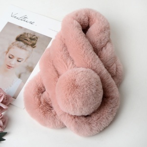 Nouvelle Écharpe en Fausse Fourrure de Lapin Rex Style Coréen pour Hommes et Femmes, Cache-Cou en Peluche à Trois Tubes pour l'Hiver, Écharpe Épaisse - Product Image 1