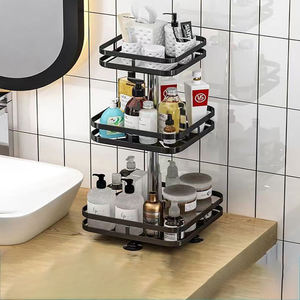 Ds2158 Vierkante Draaibare Kruidenorganisator Voor Keuken Badkamer In Hoogte Verstelbare Kruidenplank <span class=keywords><strong>3</strong></span> Tier Roterend Kruidenrek - Product Image 3