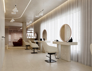 Moda personalizada salón de uñas de diseño de pelo Slaon espejo estación Spa belleza decoración blanco Nail Bar muebles - Product Image 3