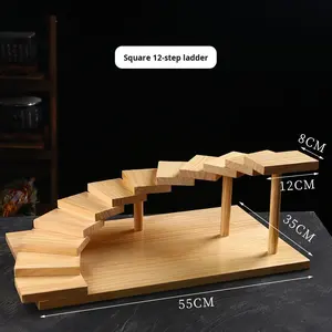 Plato de <span class=keywords><strong>Sushi</strong></span> y Sashimi Estilo Japonés Newell, de Madera de Pino, con Escalones para Servir, Creativo, para Hot Pot, No Apto para Microondas - Product Image 6