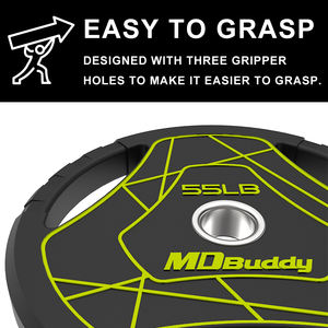 MDBuddy PU 重量盘，带 2 英寸开口，适用于通用力量训练比赛用缓冲盘 - Product Image 3